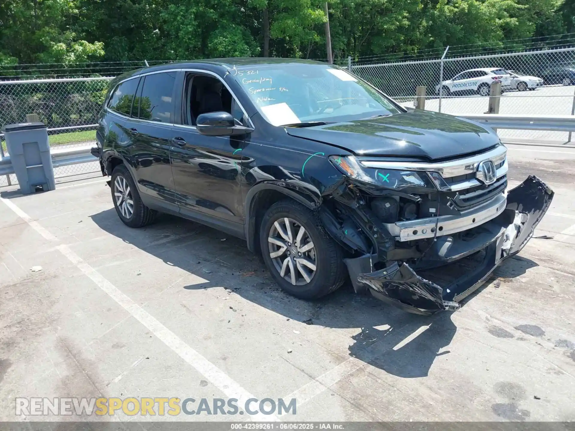1 Photograph of a damaged car 5FNYF5H50MB009612 HONDA PILOT 2021
