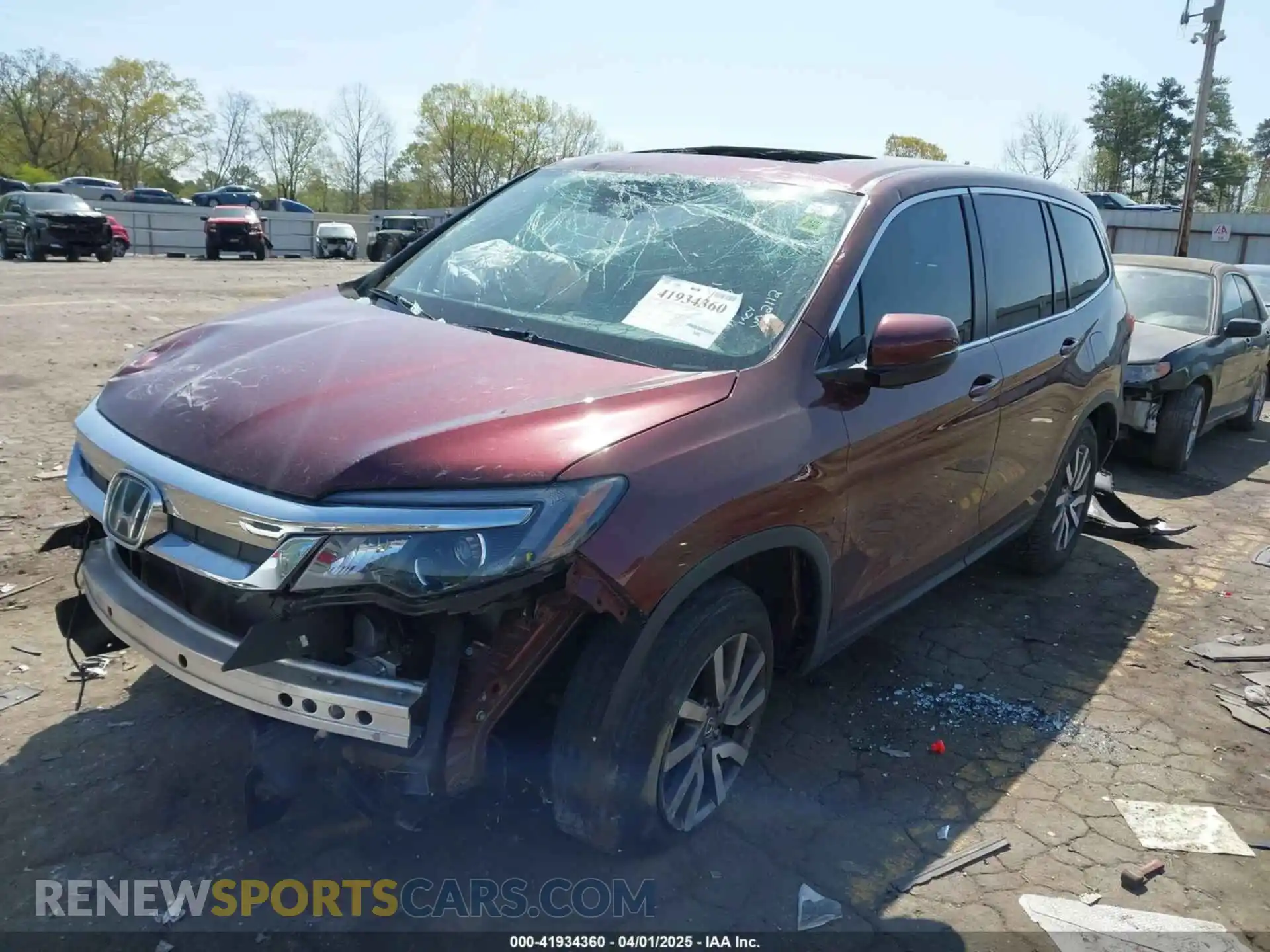2 Photograph of a damaged car 5FNYF5H56MB012112 HONDA PILOT 2021