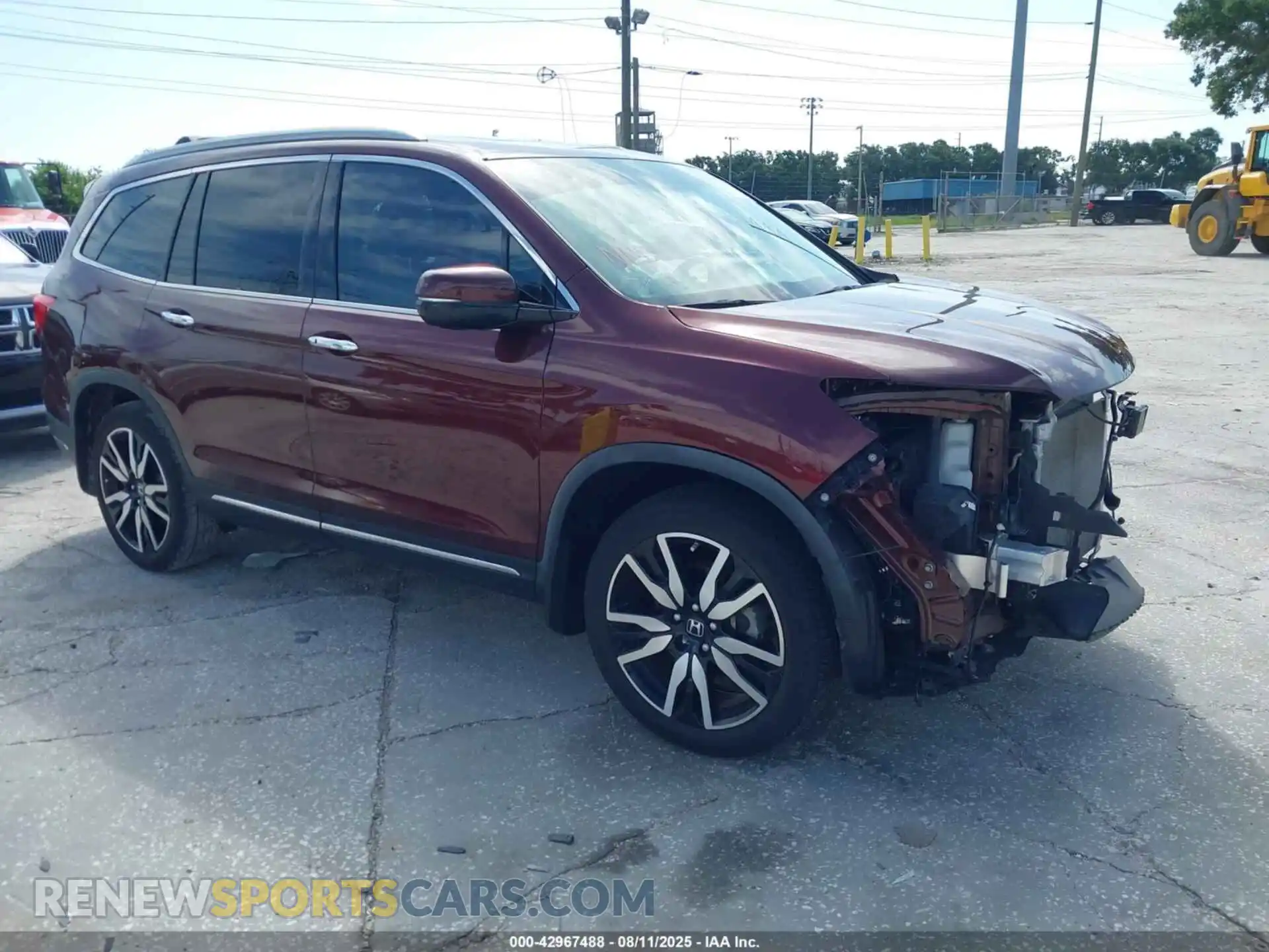 1 Photograph of a damaged car 5FNYF5H69MB008726 HONDA PILOT 2021