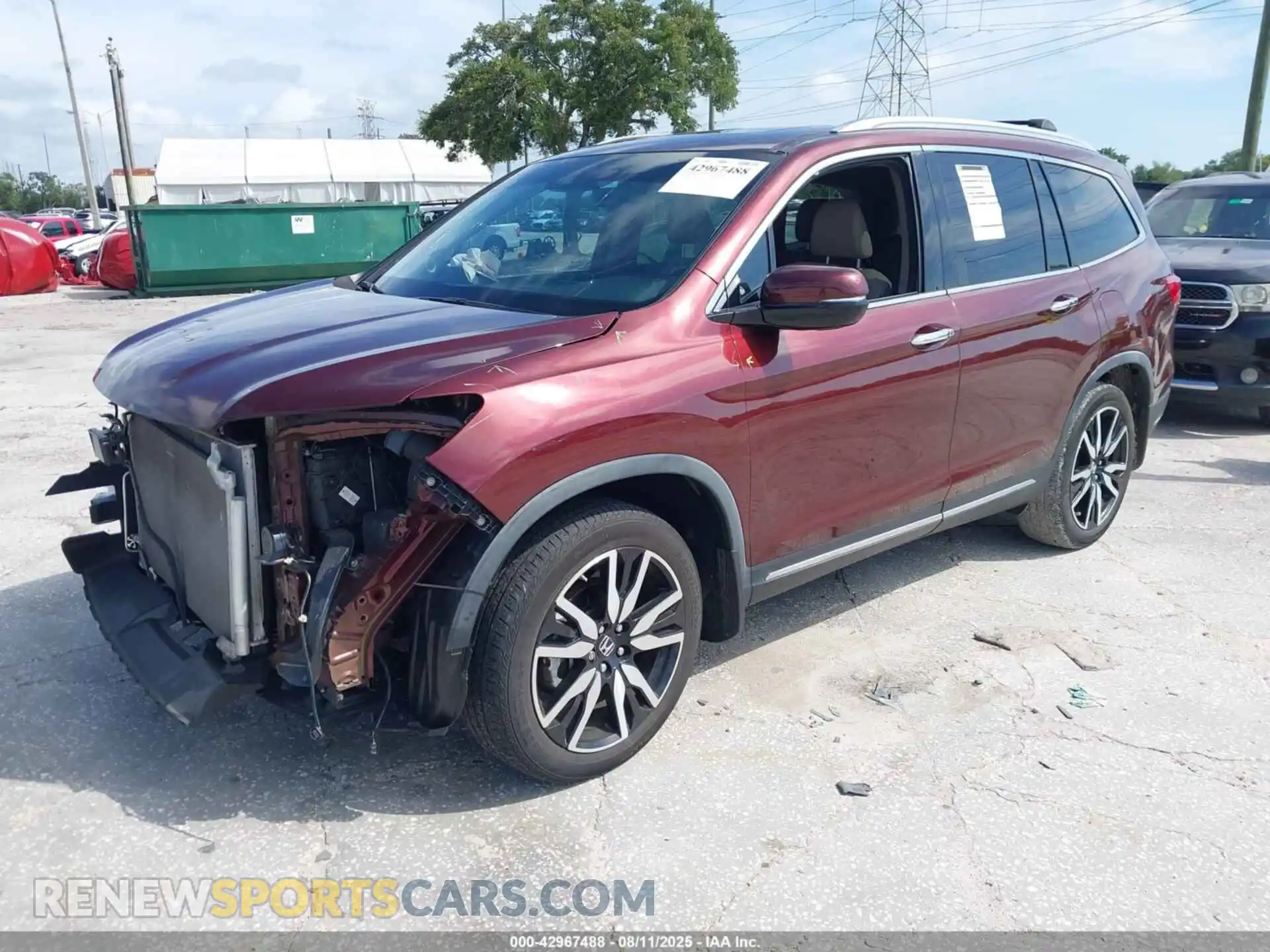 2 Photograph of a damaged car 5FNYF5H69MB008726 HONDA PILOT 2021