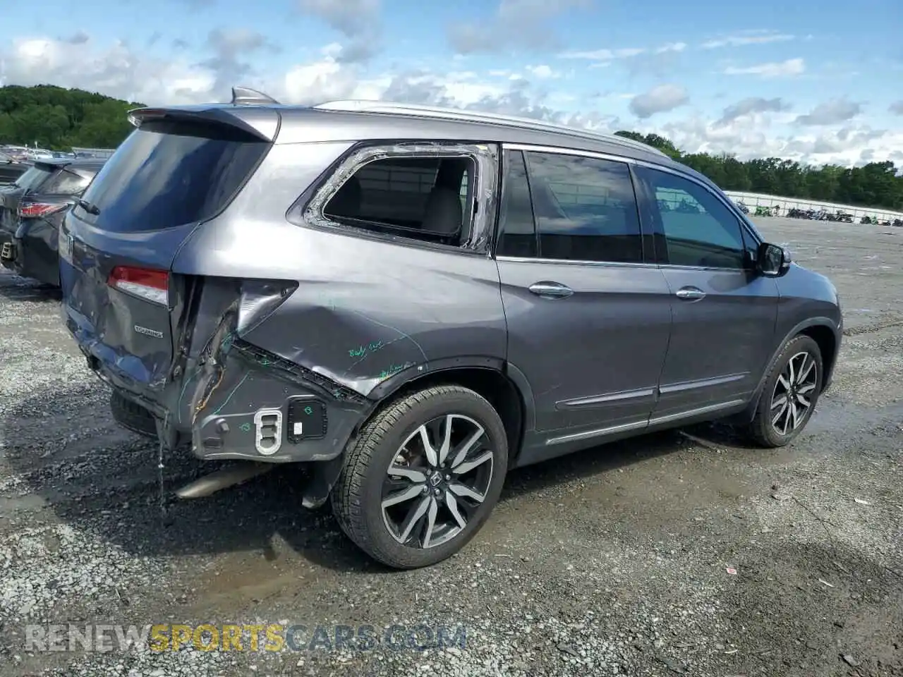 3 fotografías del automóvil dañado 5FNYF5H92MB037480 HONDA PILOT 2021