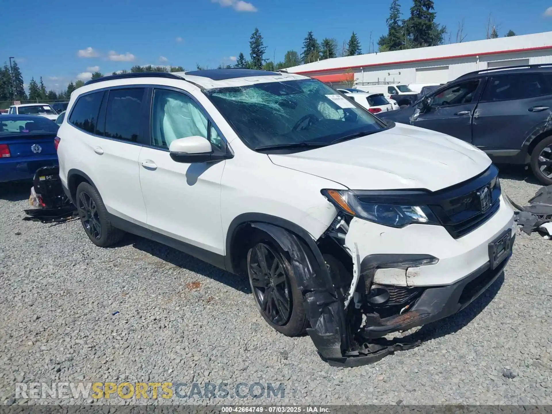 1 Photograph of a damaged car 5FNYF6H20MB096102 HONDA PILOT 2021