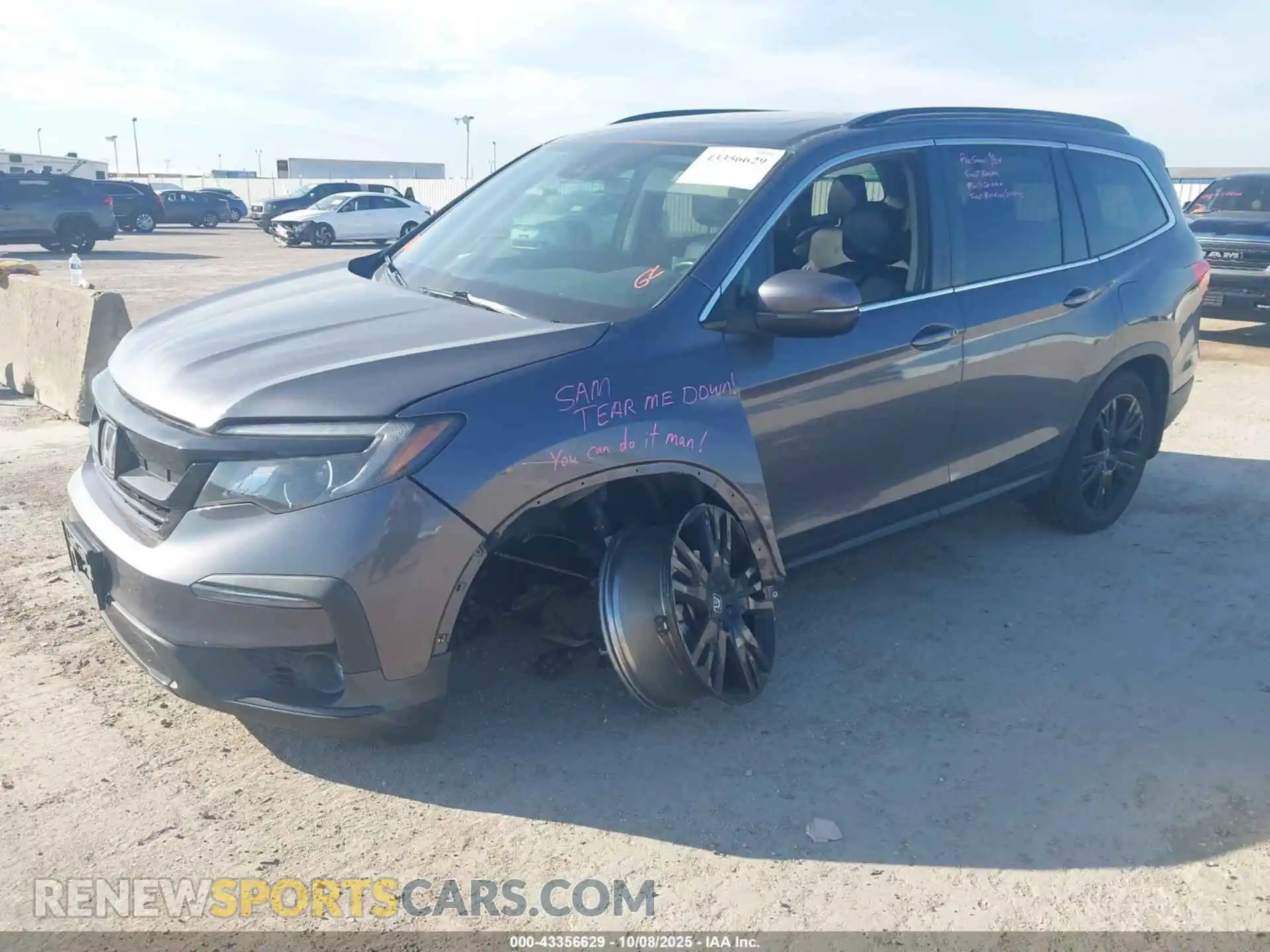 2 Photograph of a damaged car 5FNYF6H27MB020845 HONDA PILOT 2021