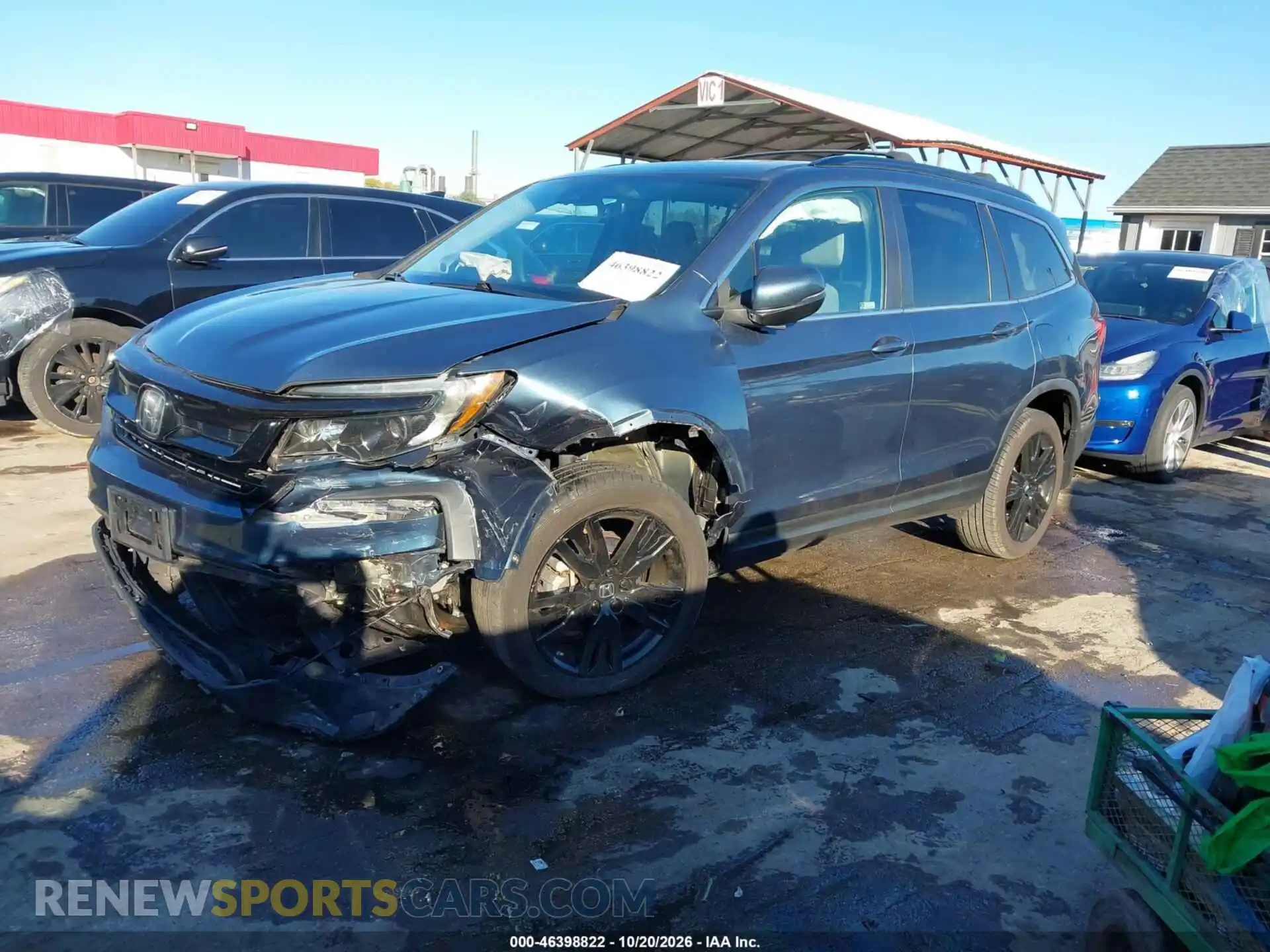2 fotografías del automóvil dañado 5FNYF6H28MB044068 HONDA PILOT 2021