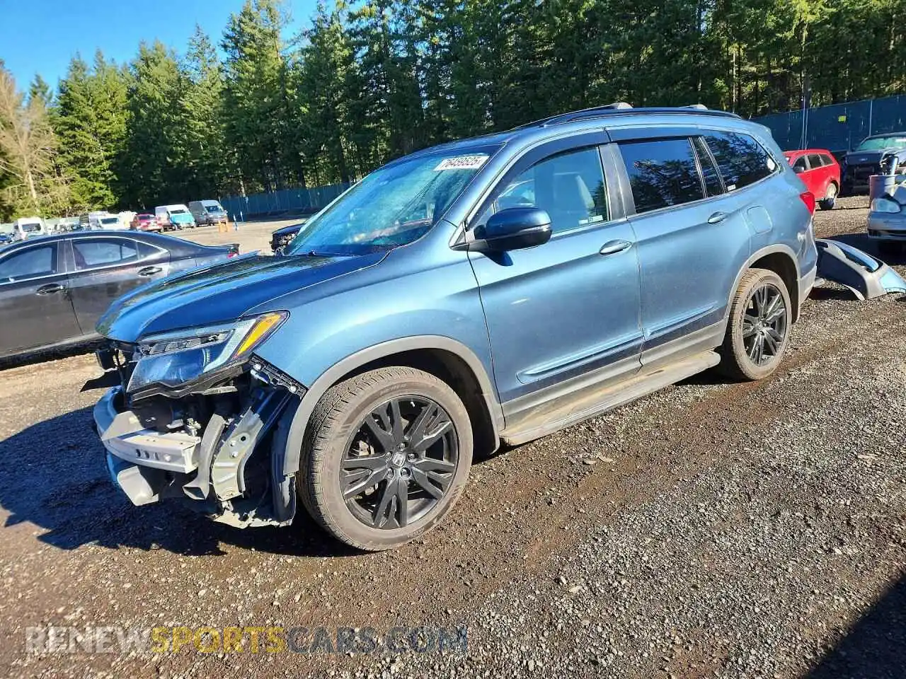 1 Photograph of a damaged car 5FNYF6H29MB026954 HONDA PILOT 2021