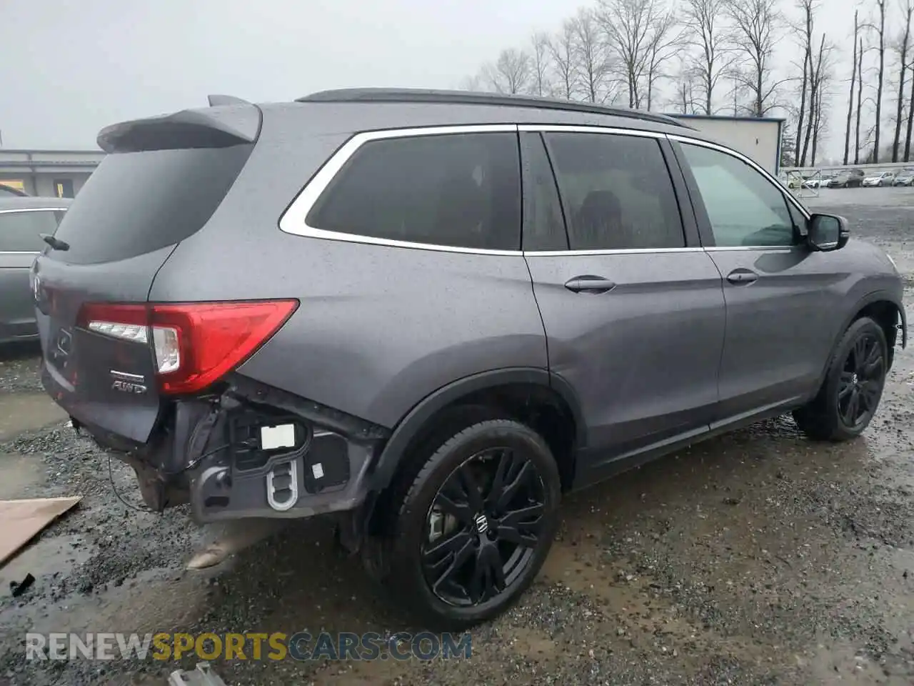 3 Photograph of a damaged car 5FNYF6H2XMB096124 HONDA PILOT 2021