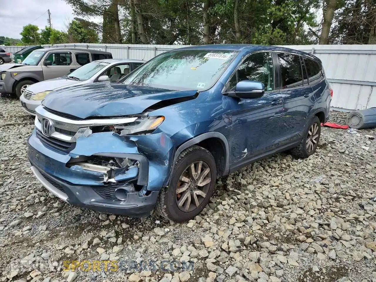 1 Photograph of a damaged car 5FNYF6H38MB017977 HONDA PILOT 2021
