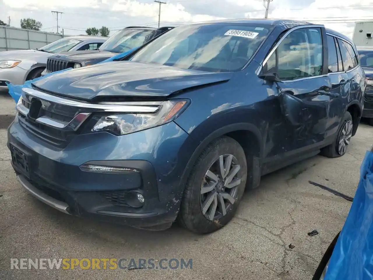 1 Photograph of a damaged car 5FNYF6H51MB058081 HONDA PILOT 2021