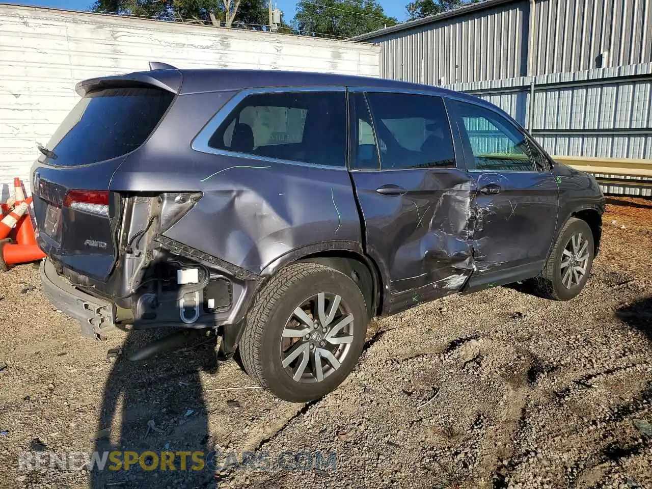 3 Photograph of a damaged car 5FNYF6H52MB103030 HONDA PILOT 2021