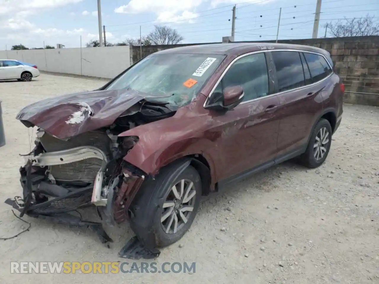 1 Photograph of a damaged car 5FNYF6H55MB061209 HONDA PILOT 2021