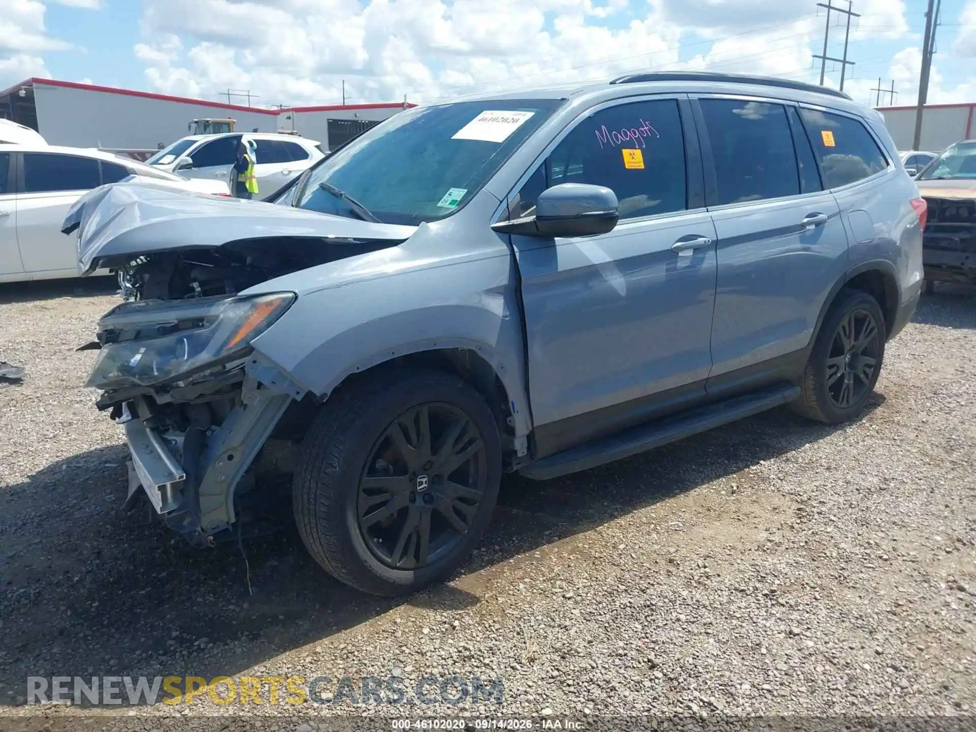 2 Photograph of a damaged car 5FNYF5H23NB030381 HONDA PILOT 2022