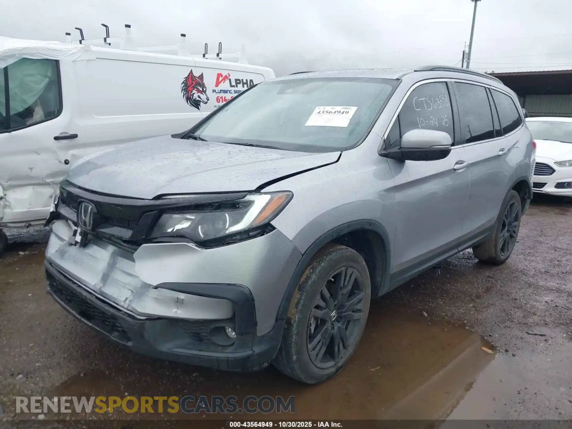 2 Photograph of a damaged car 5FNYF6H24NB068580 HONDA PILOT 2022