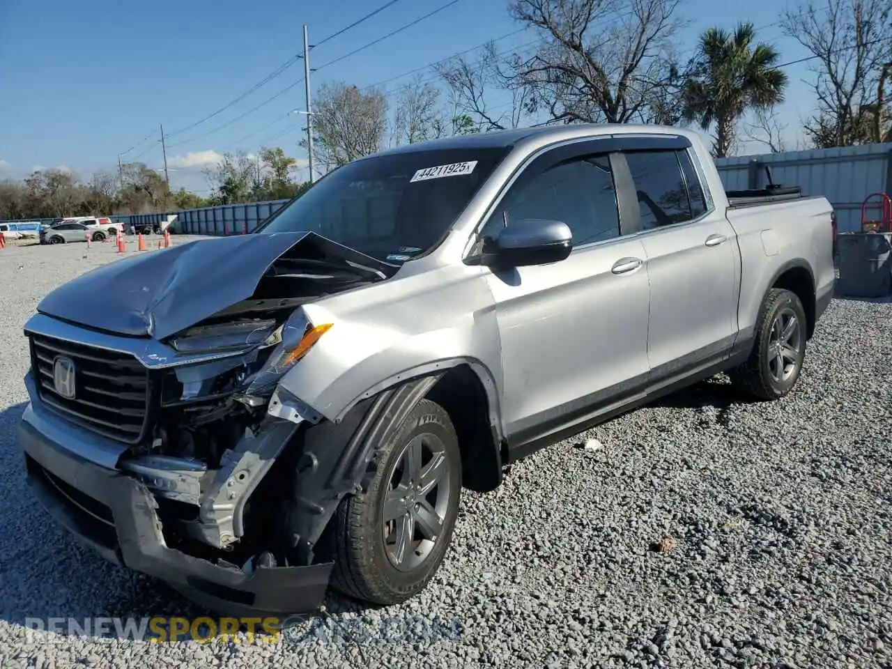 1 Photograph of a damaged car 5FPYK3F53MB019934 HONDA RIDGELINE 2021