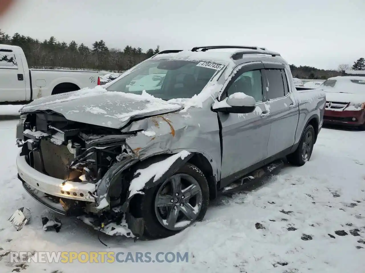 1 Photograph of a damaged car 5FPYK3F74MB021063 HONDA RIDGELINE 2021