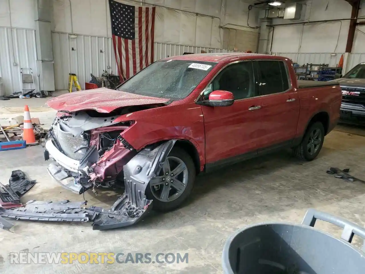 1 Photograph of a damaged car 5FPYK3F76MB018004 HONDA RIDGELINE 2021