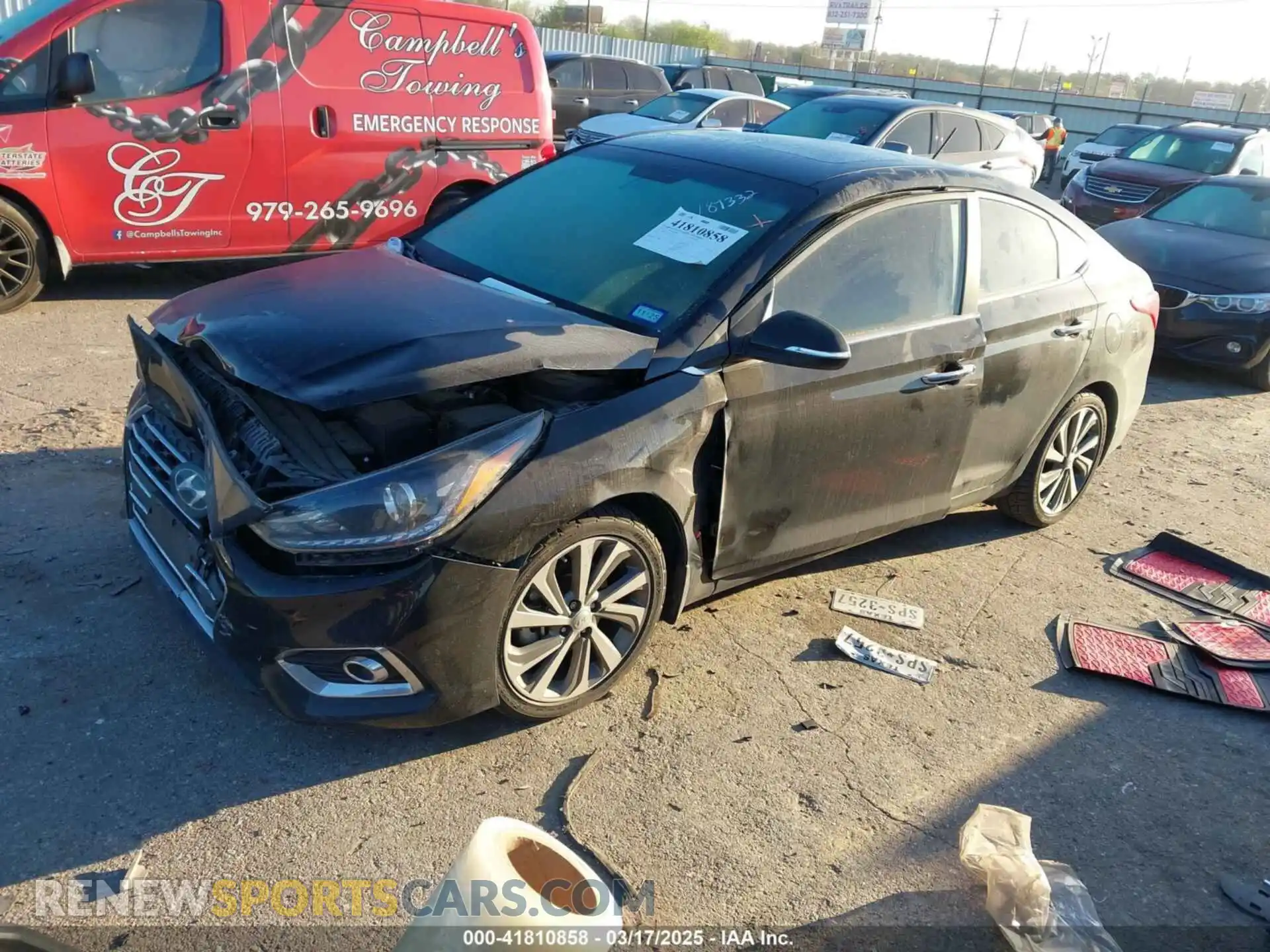 2 fotografías del automóvil dañado 3KPC34A67NE157277 HYUNDAI ACCENT 2022