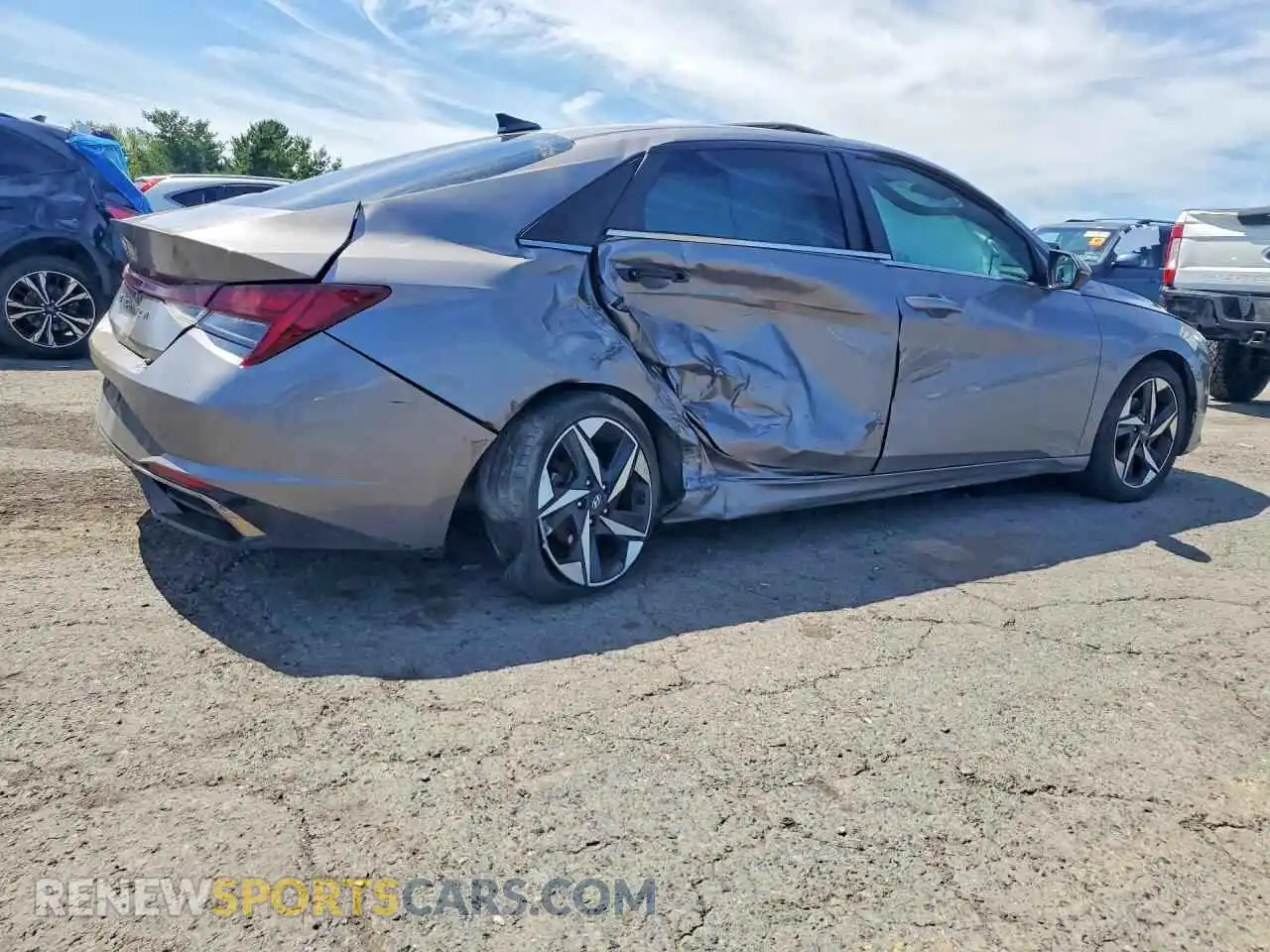 3 fotografías del automóvil dañado KMHLN4AG0MU099043 HYUNDAI ELANTRA 2021
