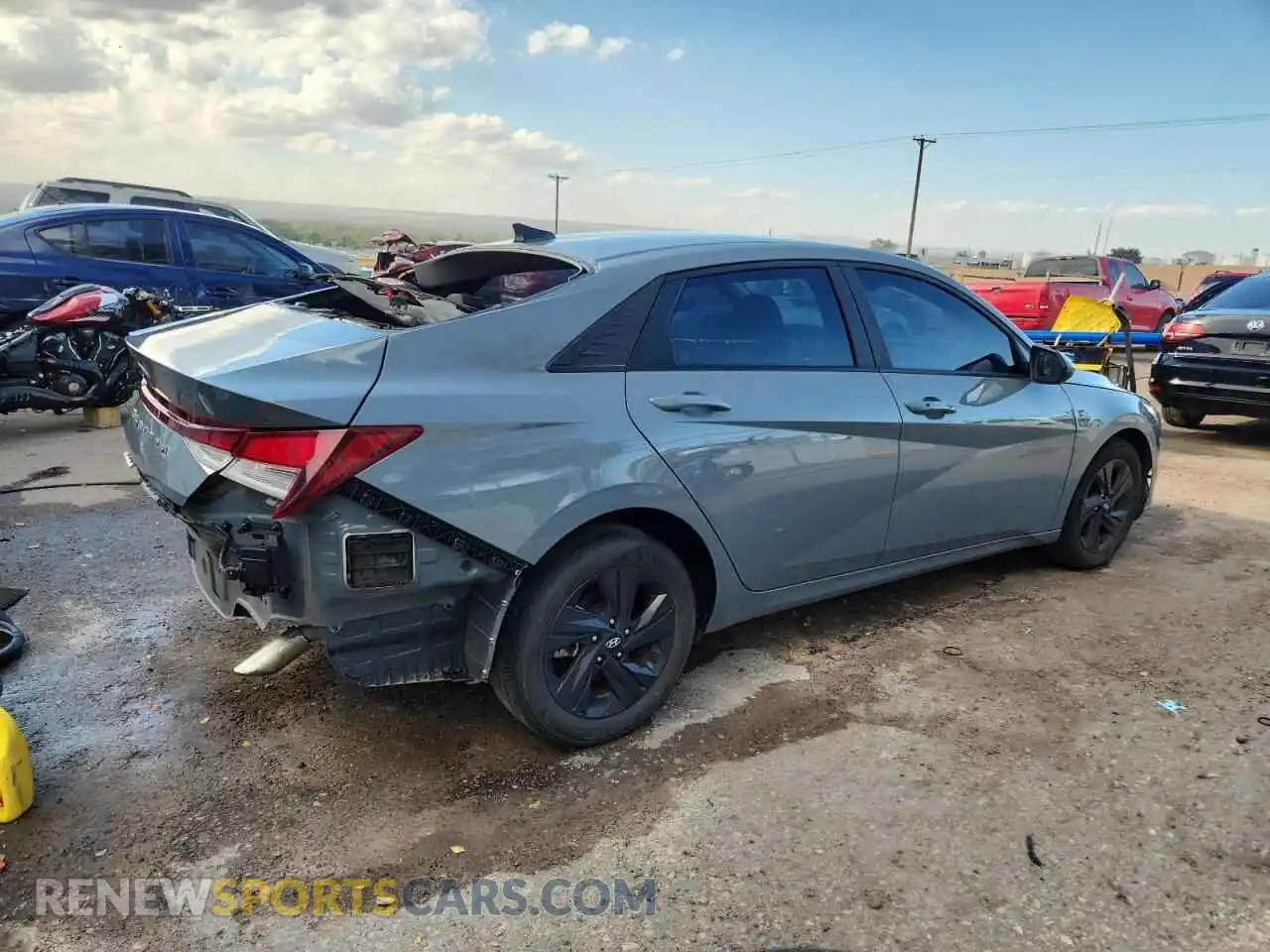 3 fotografías del automóvil dañado KMHLS4AG0MU103598 HYUNDAI ELANTRA 2021
