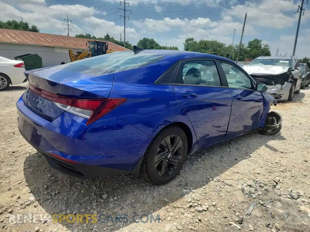 3 fotografías del automóvil dañado 5NPLM4AG1NH055250 HYUNDAI ELANTRA 2022