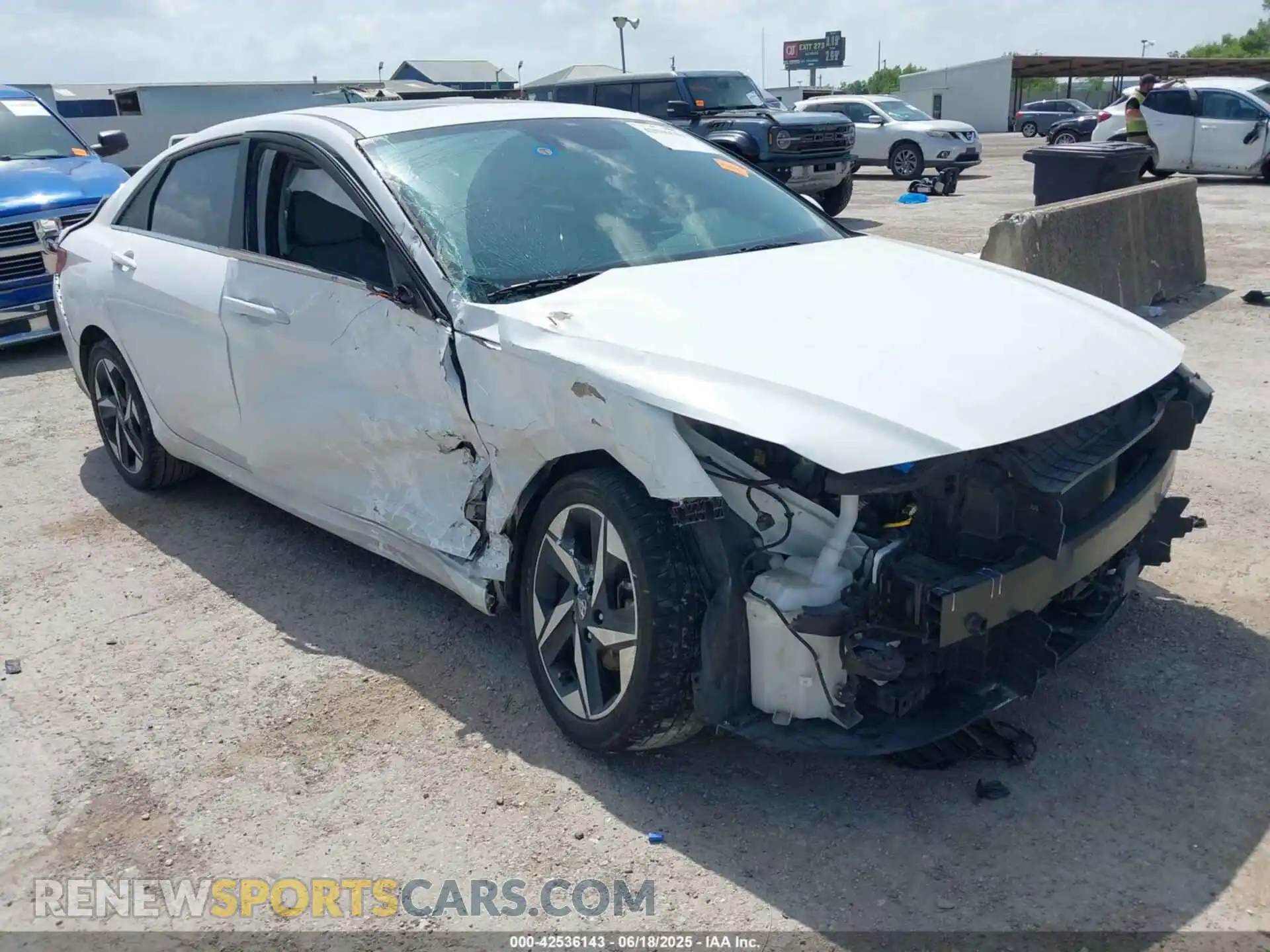 1 Photograph of a damaged car KMHLN4AJ0PU046651 HYUNDAI ELANTRA HYBRID 2023