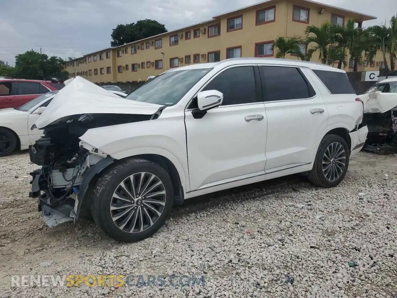 1 Photograph of a damaged car KM8R74GE6PU635380 HYUNDAI PALISADE 2023
