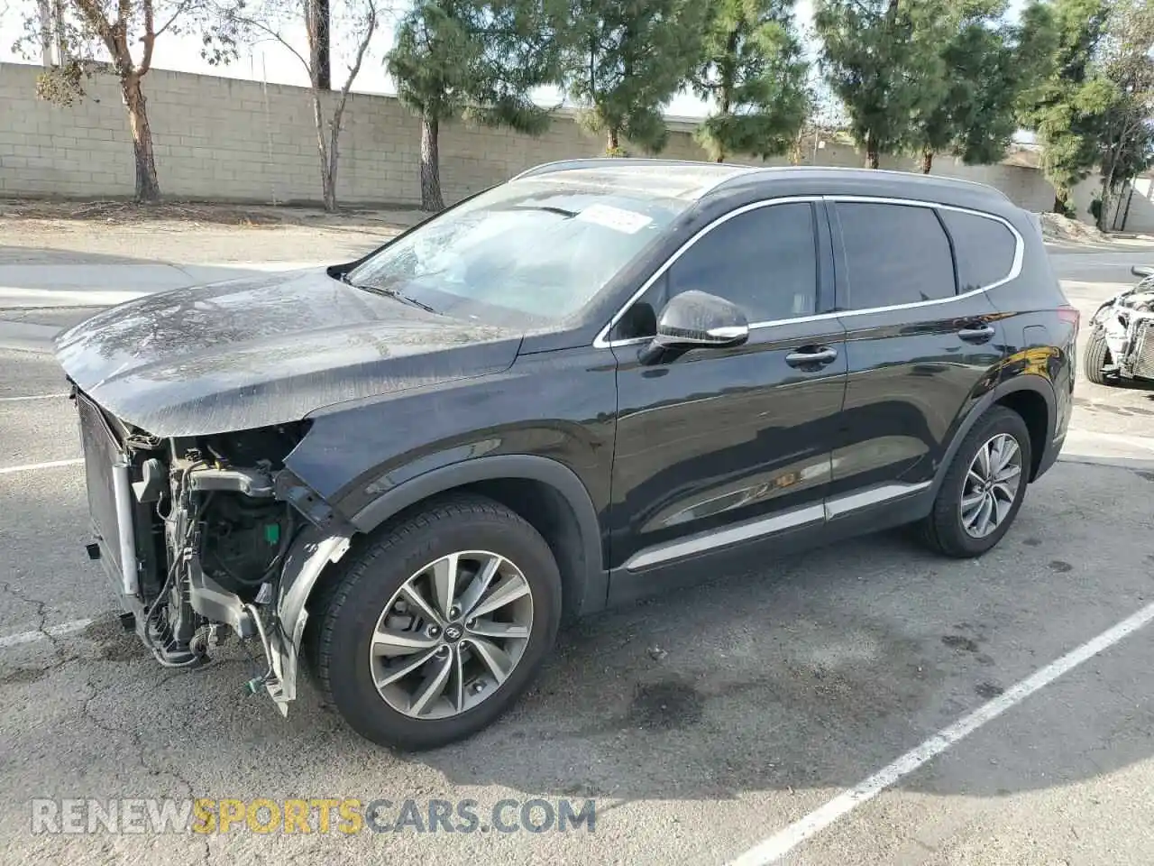 1 Photograph of a damaged car 5NMS53AD7KH011996 HYUNDAI SANTA FE 2019