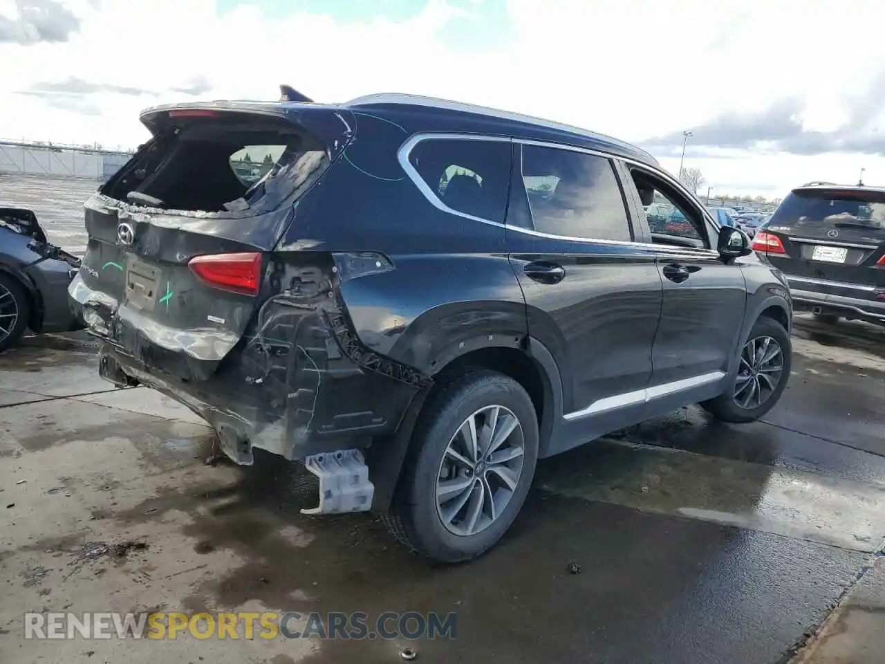 3 fotografías del automóvil dañado 5NMS3CAD5LH265021 HYUNDAI SANTA FE 2020