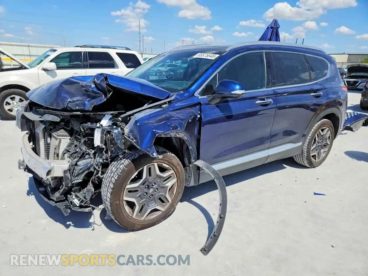 1 Photograph of a damaged car 5NMS44AL9MH338872 HYUNDAI SANTA FE 2021