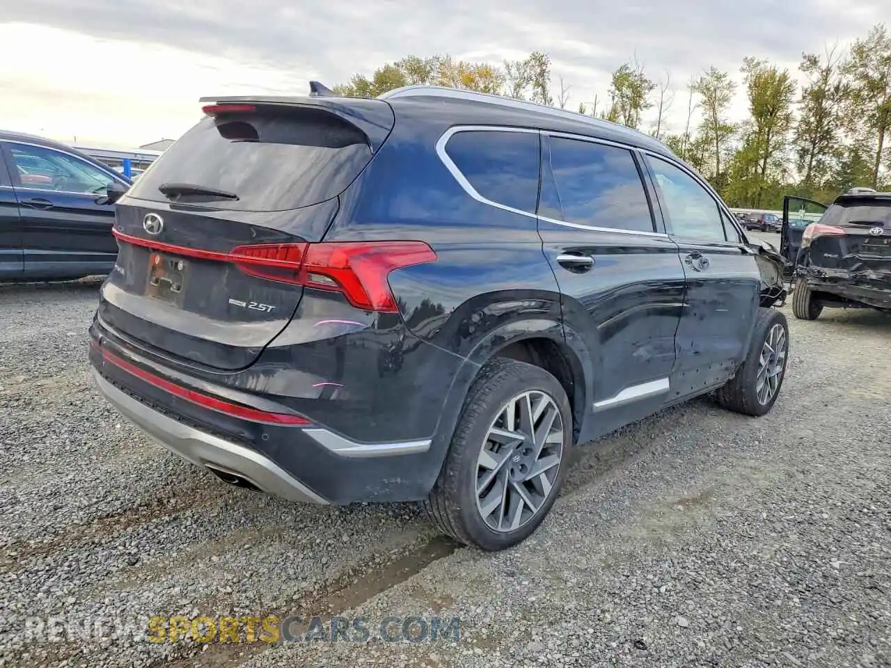 3 fotografías del automóvil dañado 5NMS5DAL1PH482255 HYUNDAI SANTA FE 2023