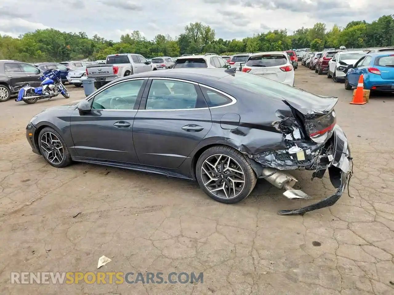 2 fotografías del automóvil dañado 5NPEK4JC4MH114138 HYUNDAI SONATA 2021