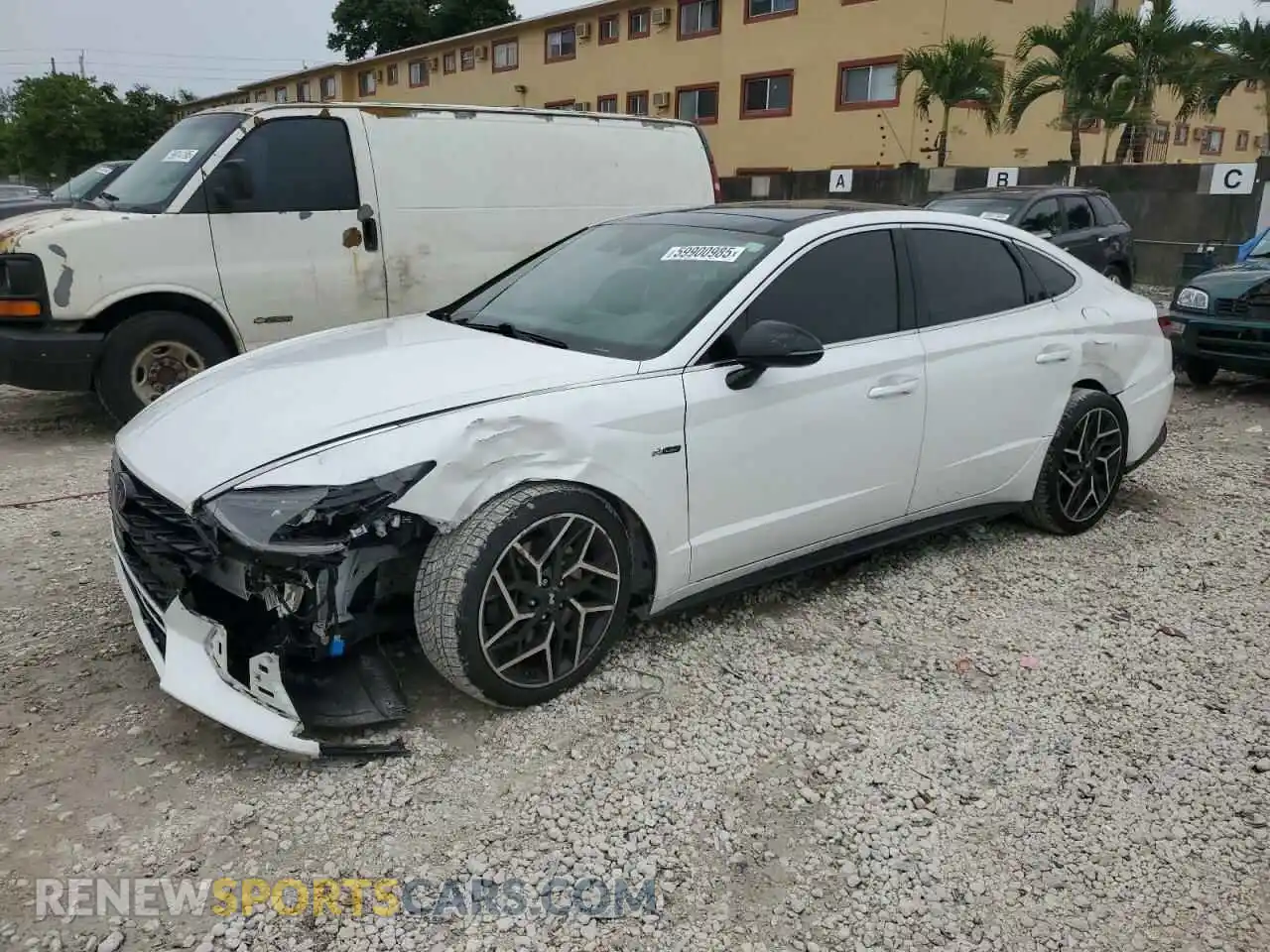 1 Photograph of a damaged car 5NPEK4JC8MH130360 HYUNDAI SONATA 2021