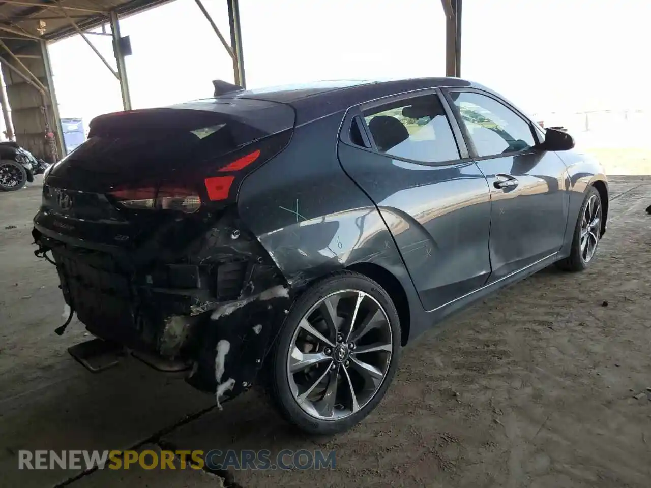 3 fotografías del automóvil dañado KMHTG6AF0KU015278 HYUNDAI VELOSTER 2019