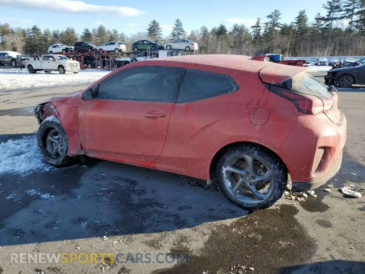2 Photograph of a damaged car KMHTG6AF3KU009362 HYUNDAI VELOSTER 2019