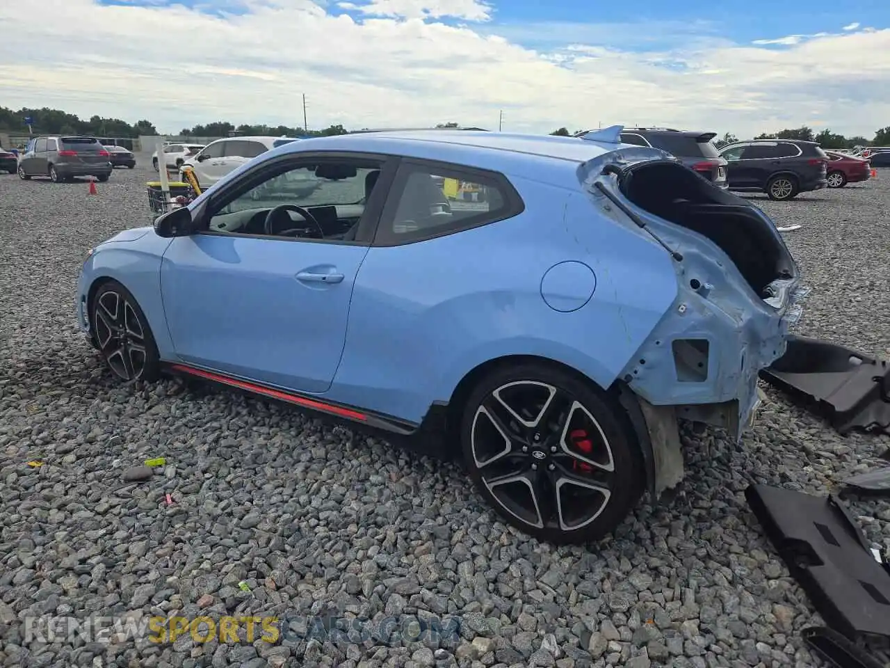 2 fotografías del automóvil dañado KMHT36AH1MU009621 HYUNDAI VELOSTER 2021
