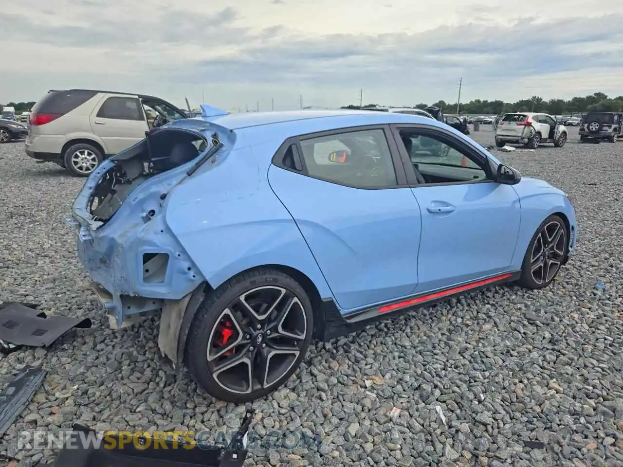 3 fotografías del automóvil dañado KMHT36AH1MU009621 HYUNDAI VELOSTER 2021