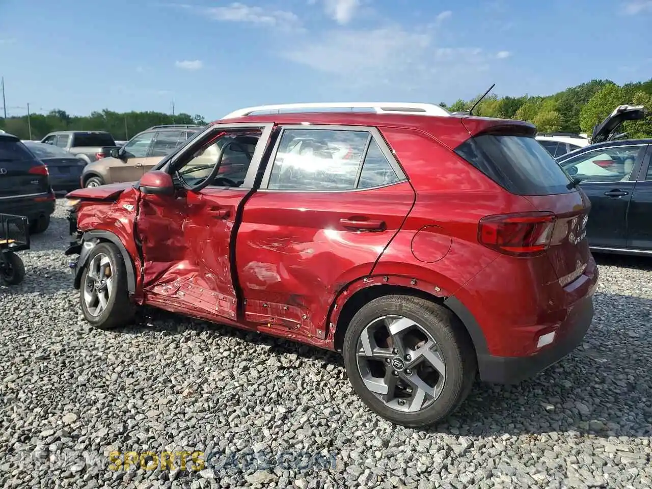 2 fotografías del automóvil dañado KMHRC8A35RU280117 HYUNDAI VENUE 2024