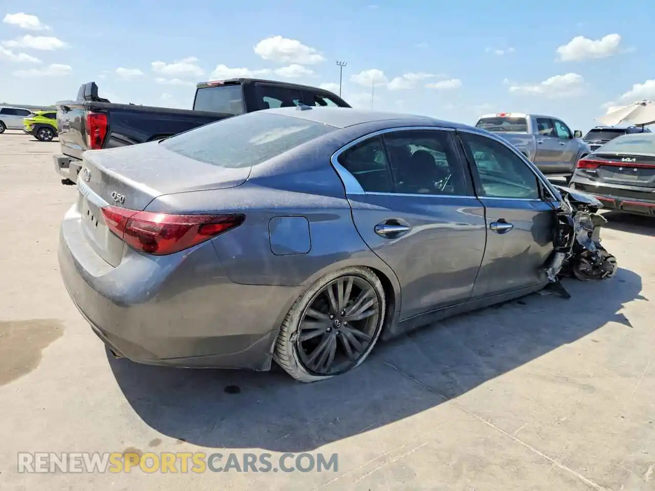 3 fotografías del automóvil dañado JN1EV7CP3MM707281 INFINITI Q50 2021