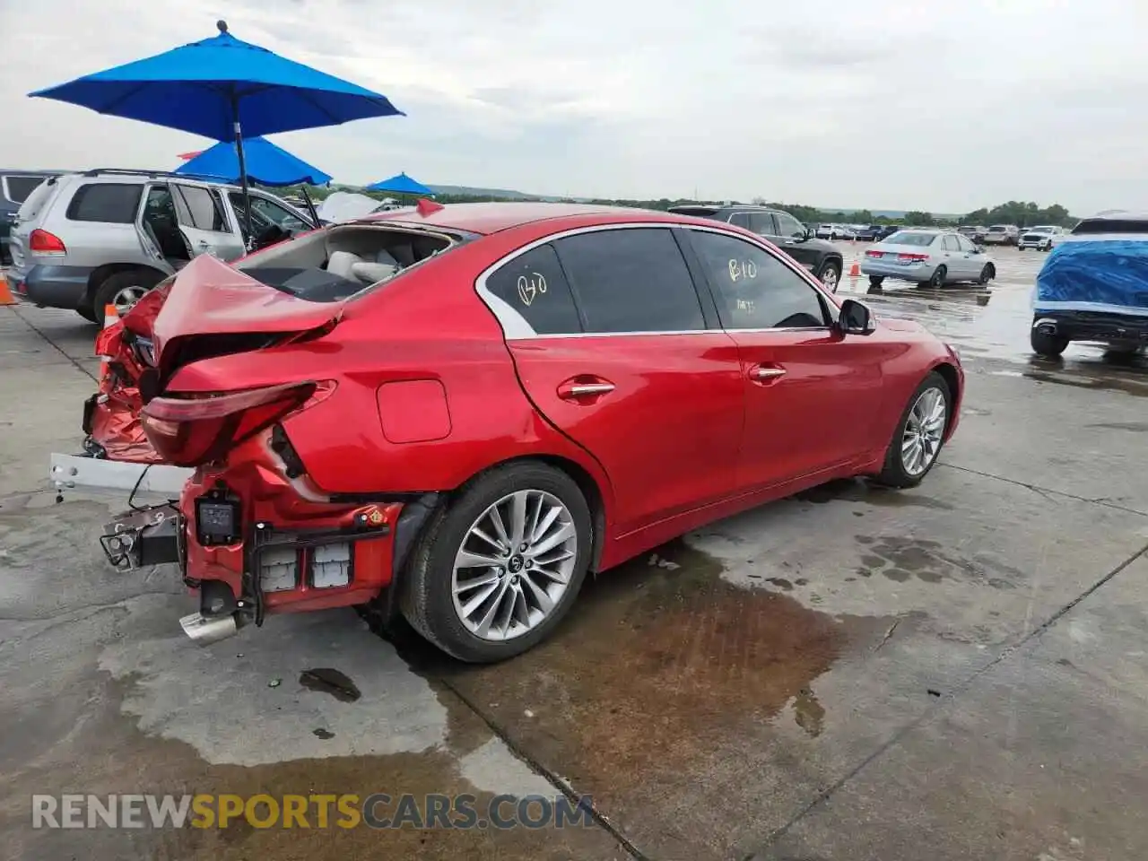 3 fotografías del automóvil dañado JN1EV7BP4PM511422 INFINITI Q50 2023