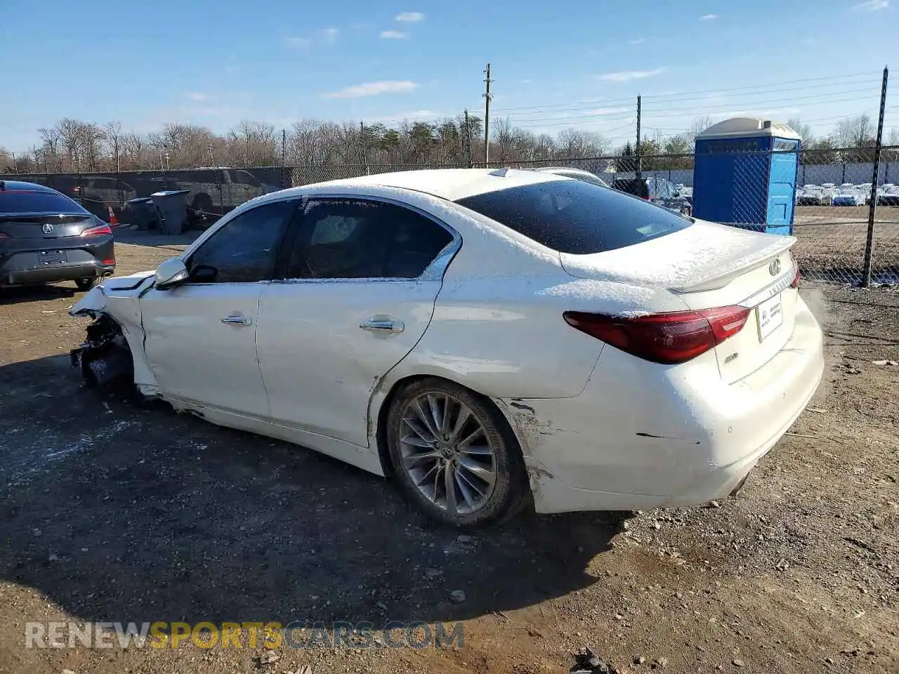 2 fotografías del automóvil dañado JN1EV7BR1PM542175 INFINITI Q50 2023
