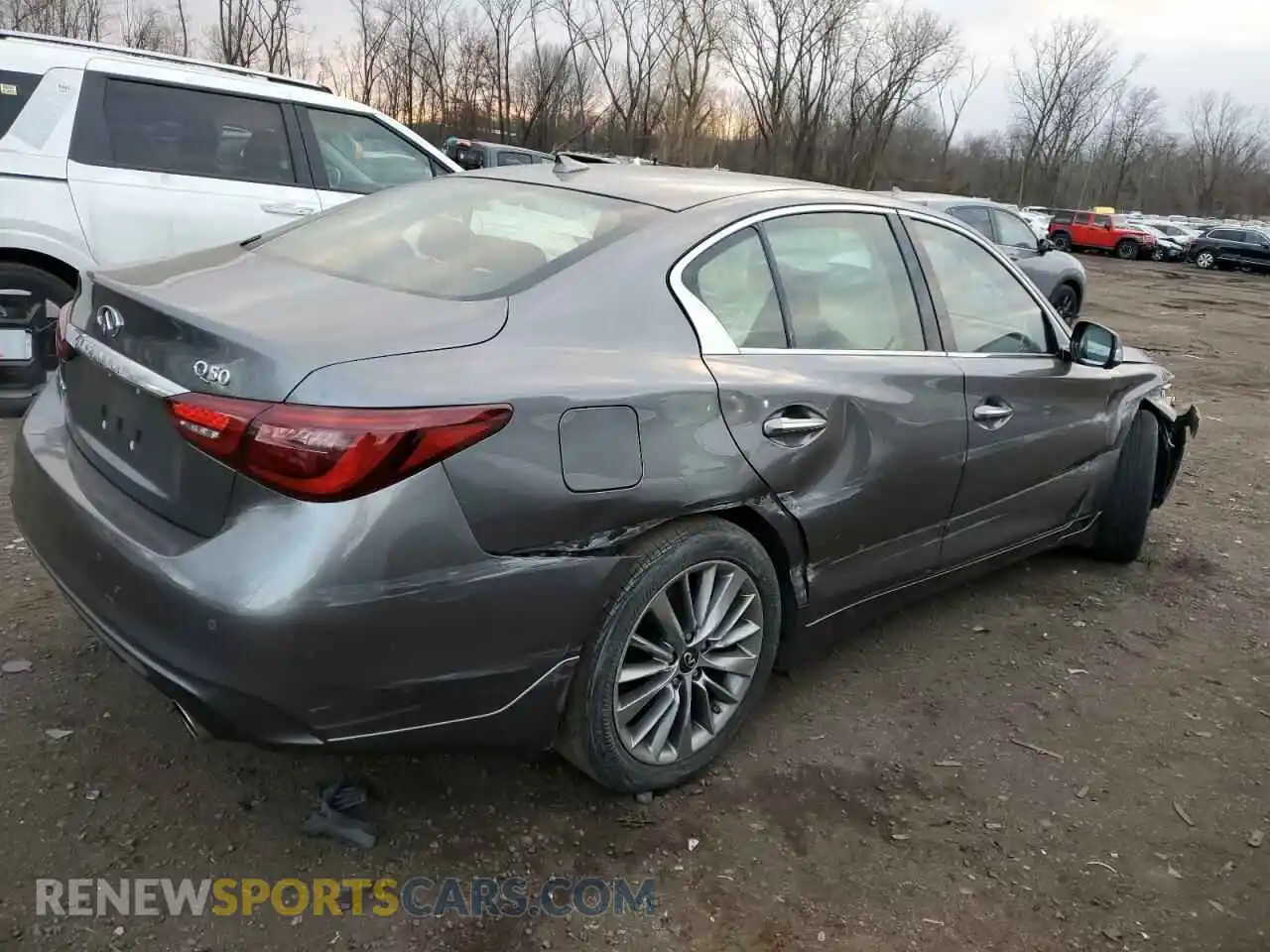 3 fotografías del automóvil dañado JN1EV7BRXPM543454 INFINITI Q50 2023