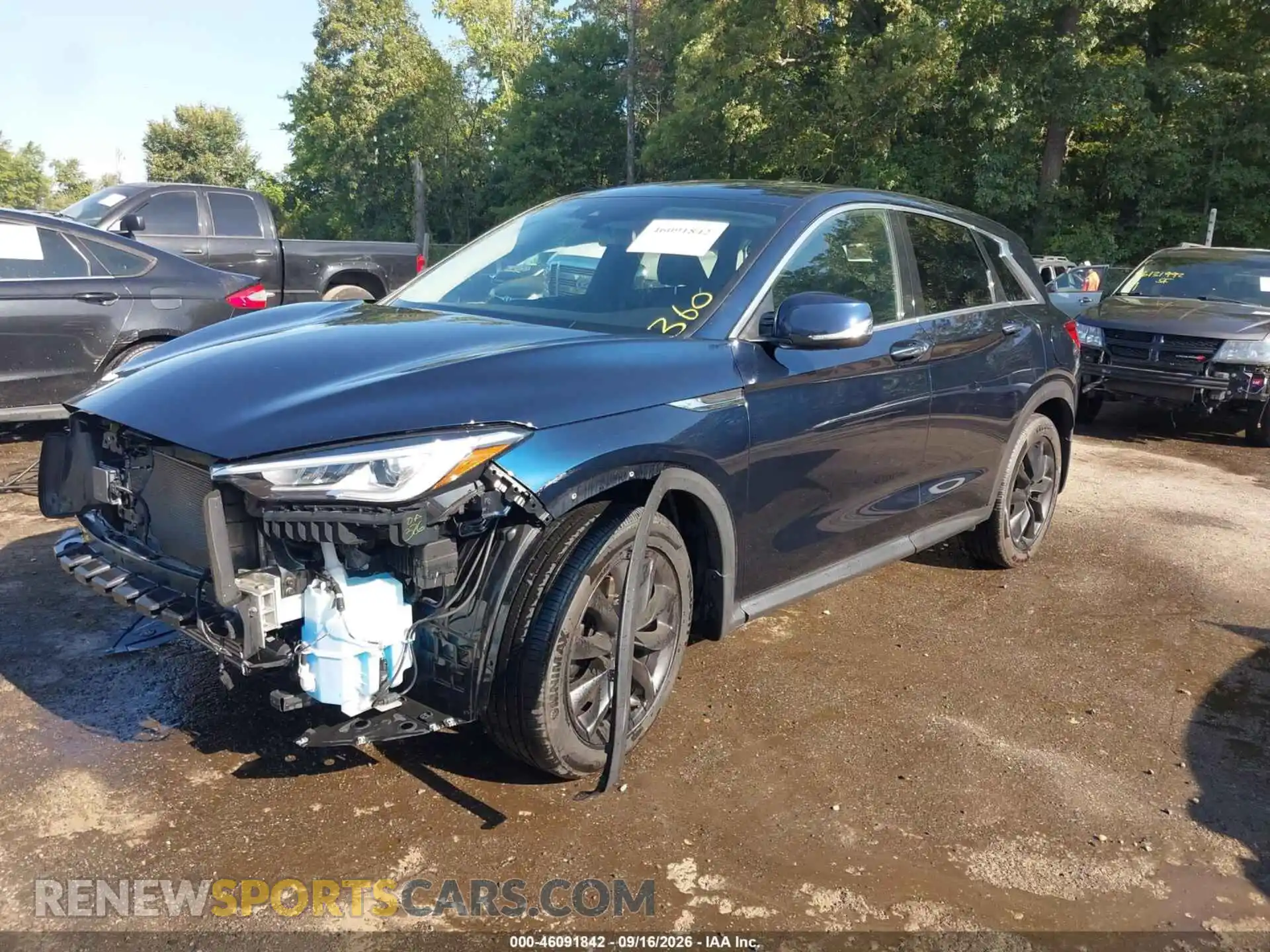 2 Photograph of a damaged car 3PCAJ5AB8MF122532 INFINITI QX50 2021