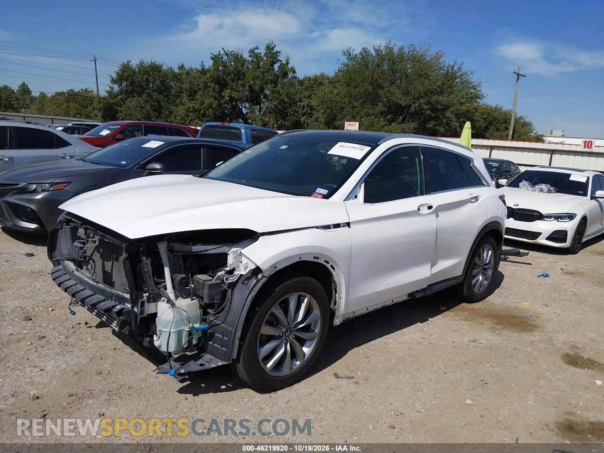 2 Photograph of a damaged car 3PCAJ5BA0MF103611 INFINITI QX50 2021
