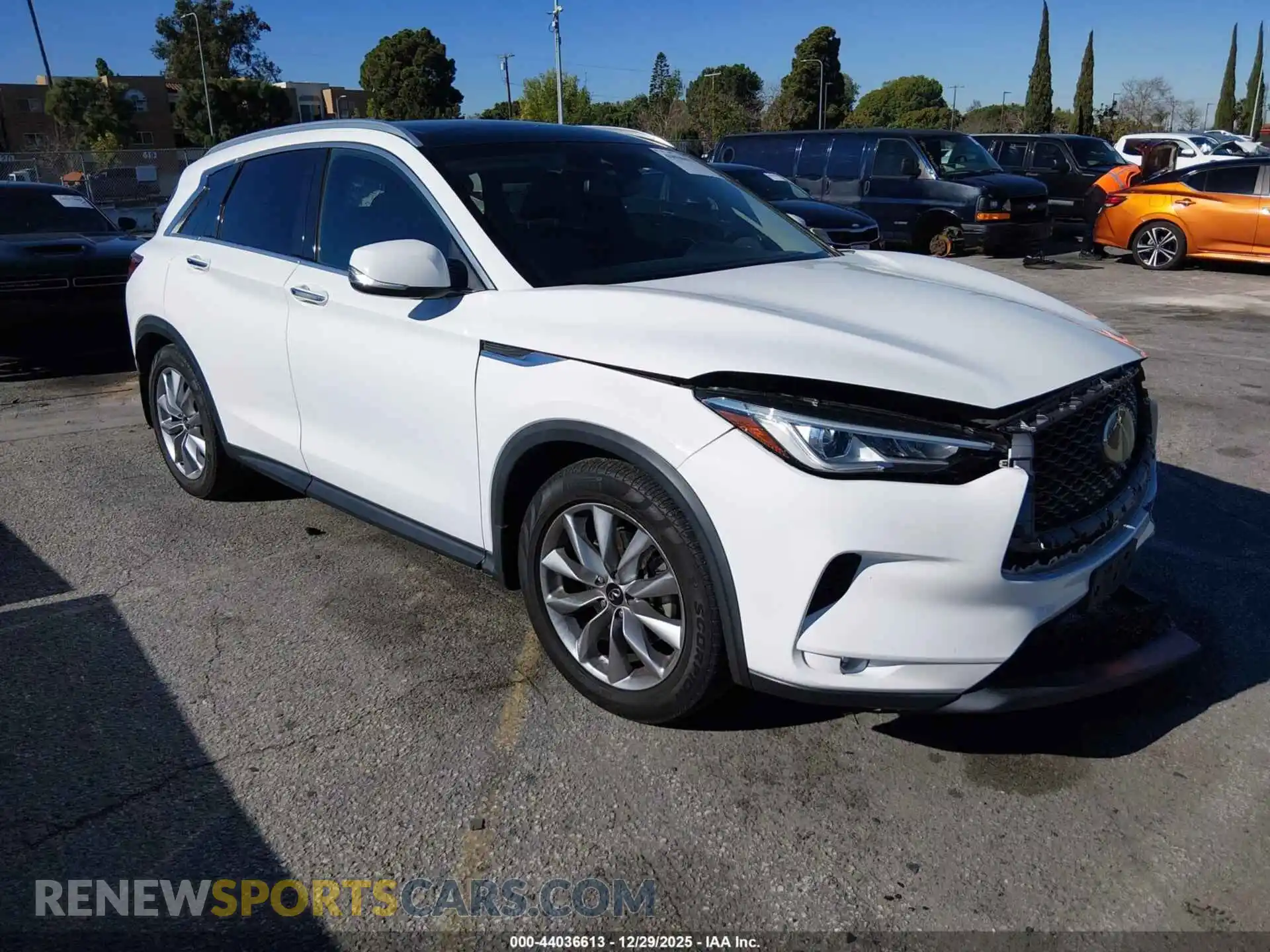 1 Photograph of a damaged car 3PCAJ5BA0MF103673 INFINITI QX50 2021