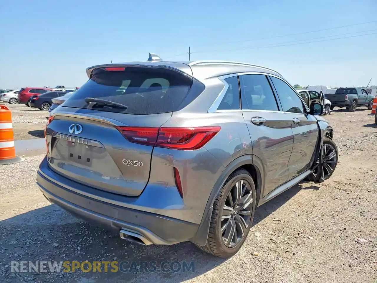 3 fotografías del automóvil dañado 3PCAJ5BA2MF102329 INFINITI QX50 2021