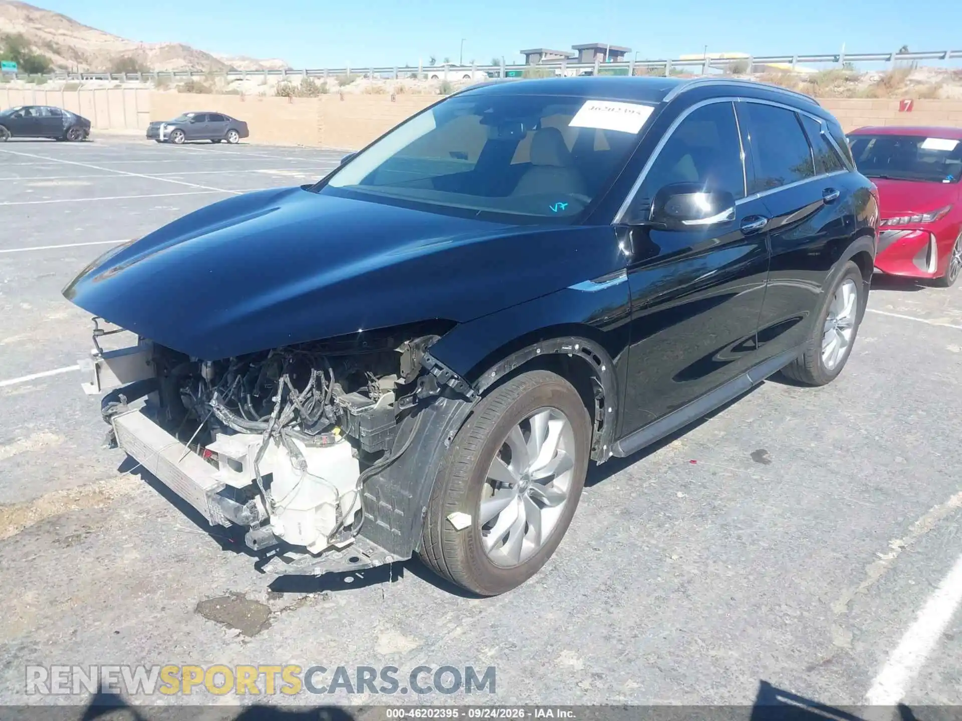 2 fotografías del automóvil dañado 3PCAJ5BA4MF110299 INFINITI QX50 2021