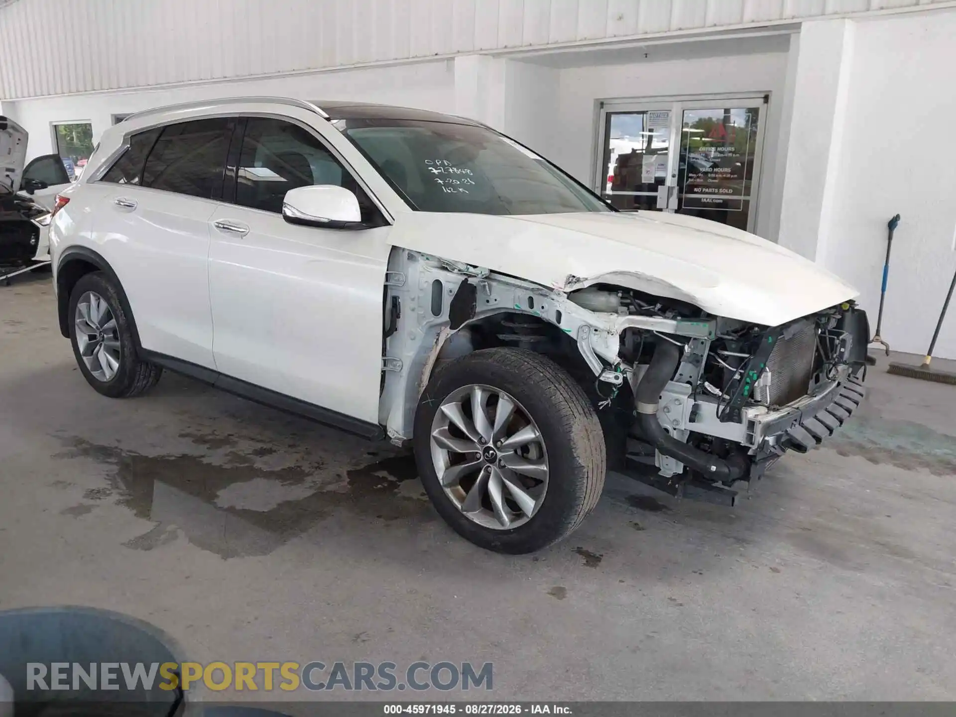 1 Photograph of a damaged car 3PCAJ5BA8MF125680 INFINITI QX50 2021