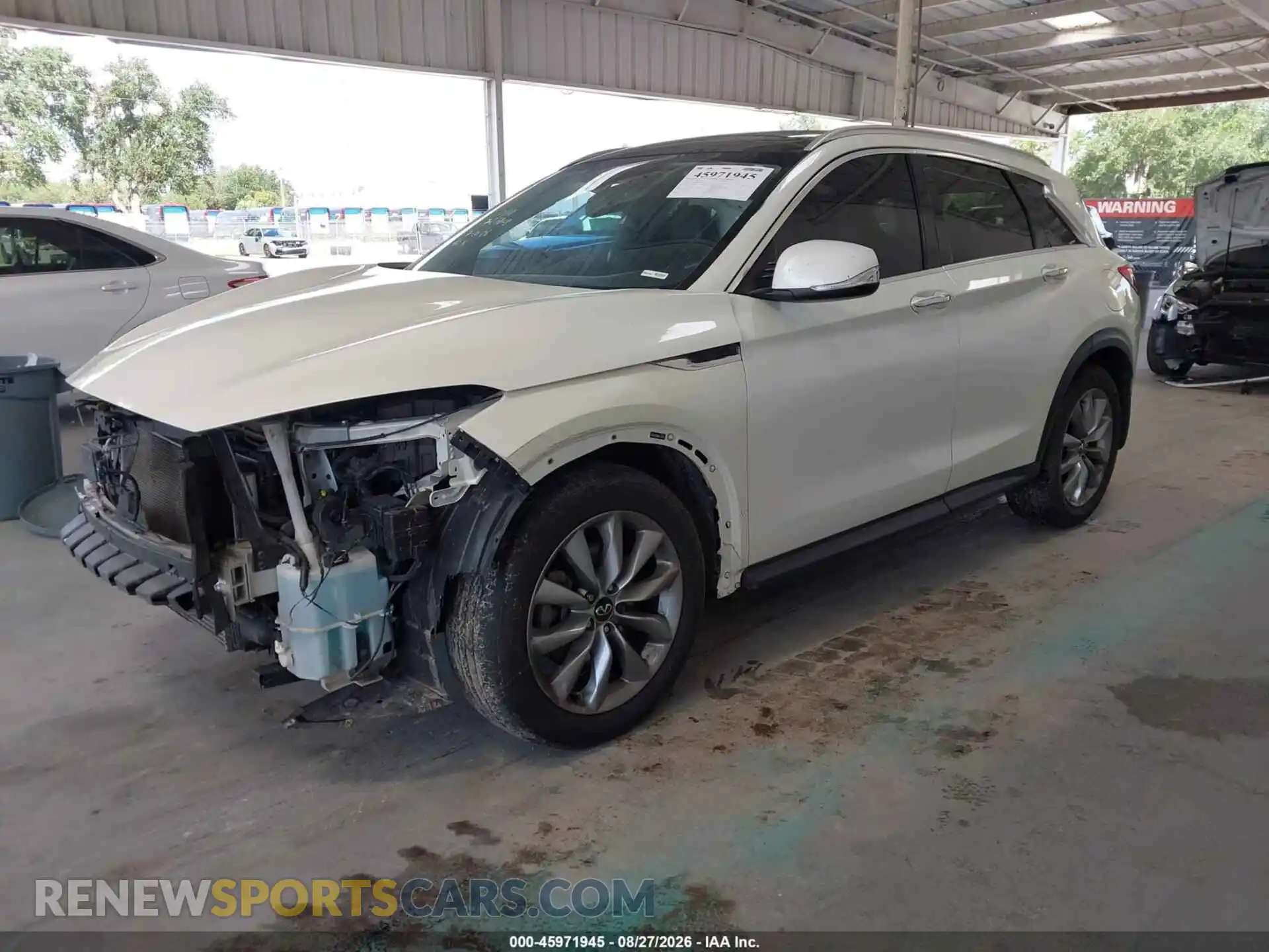 2 Photograph of a damaged car 3PCAJ5BA8MF125680 INFINITI QX50 2021