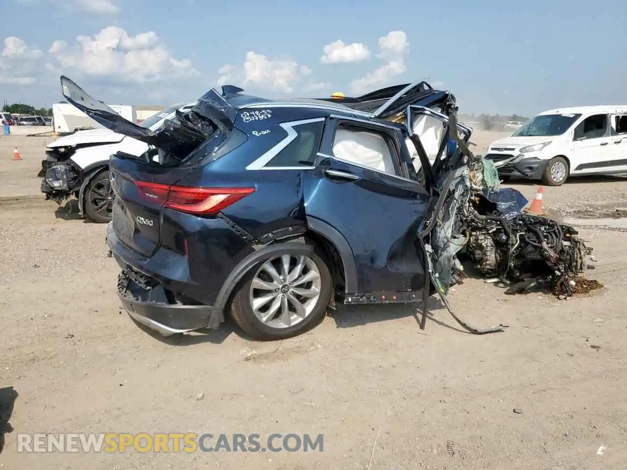 3 Photograph of a damaged car 3PCAJ5BAXMF113739 INFINITI QX50 2021
