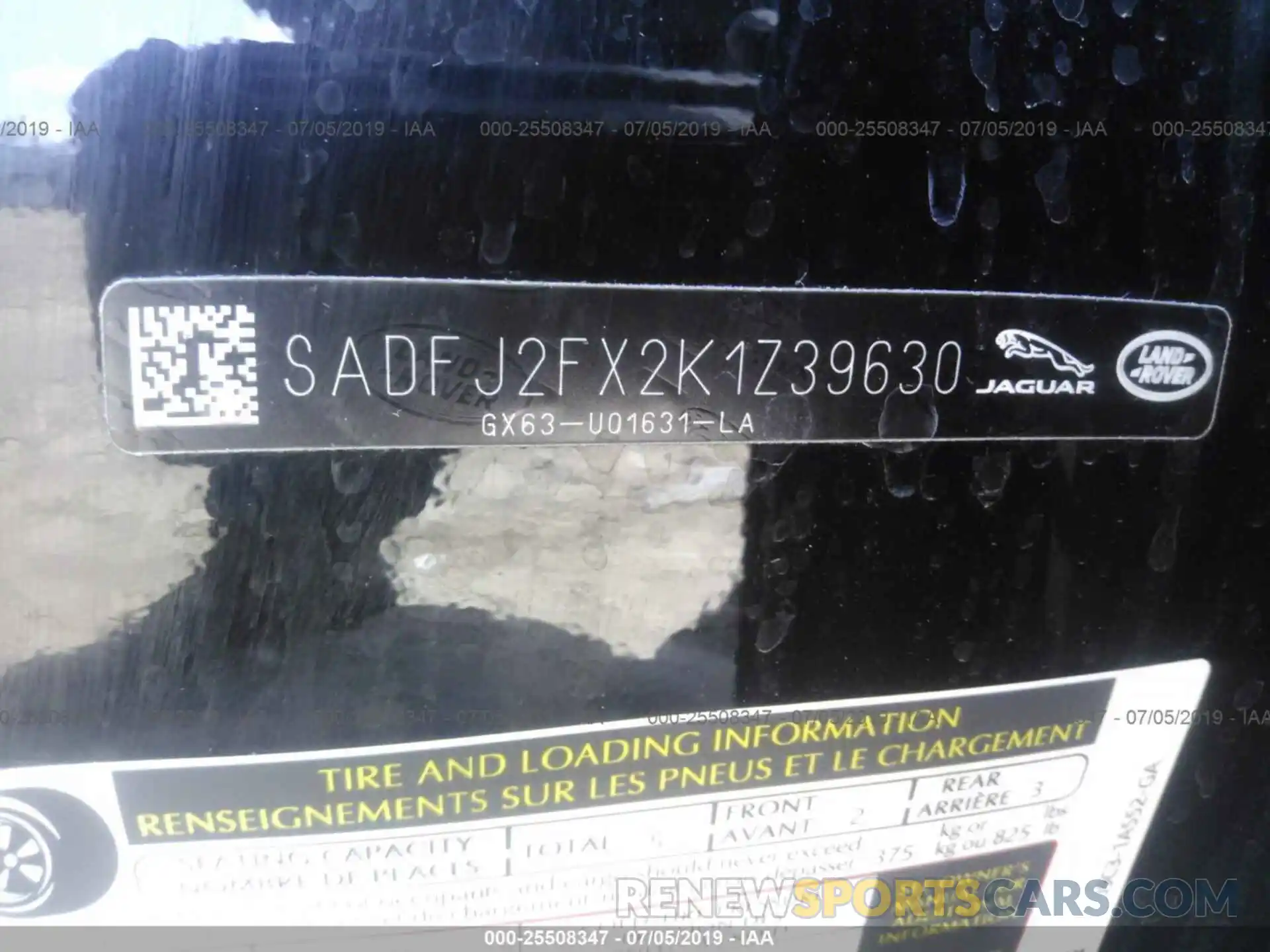 9 Photograph of a damaged car SADFJ2FX2K1Z39630 JAGUAR E-PACE 2019
