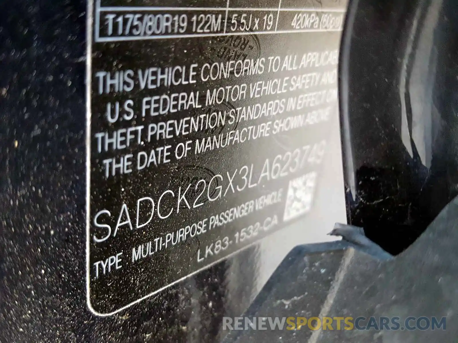 10 Фотография поврежденного автомобиля SADCK2GX3LA623749 JAGUAR F-PACE 2020
